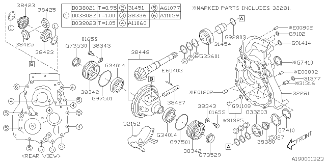 2021 Subaru Crosstrek Differential Case COMPLET Diagram for 38448AA020