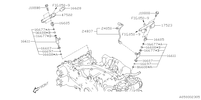 2021 Subaru Crosstrek PB001484 Ring Back Up Diagram for 16677AA070