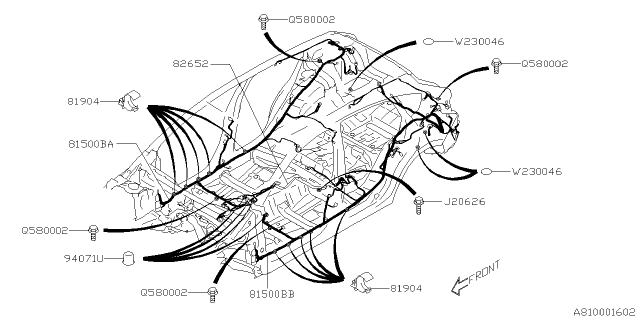 2019 Subaru Crosstrek Wiring HARN R LH Usa Diagram for 81502FL091