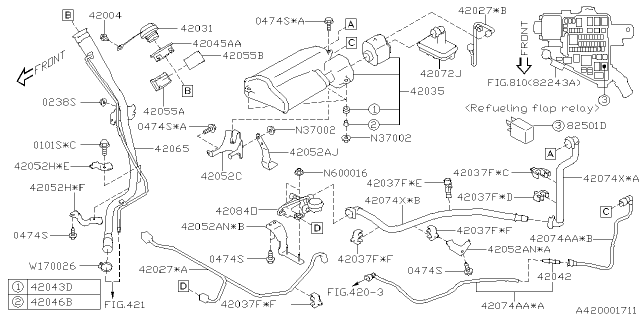 2019 Subaru Crosstrek SPACER CNSTR PUS Diagram for 42046FL010