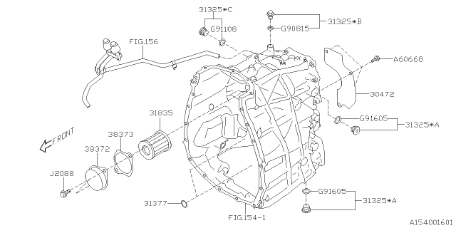 2019 Subaru Crosstrek Automatic Transmission Case Diagram 3