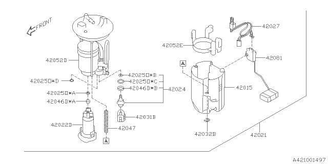 2019 Subaru Crosstrek Fuel Gauge Sending Unit Diagram for 42081FL080