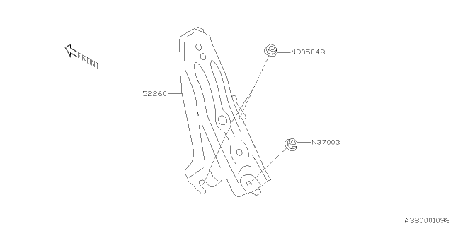 2019 Subaru Crosstrek Plate Foot Rest Diagram for 52260FL0109P