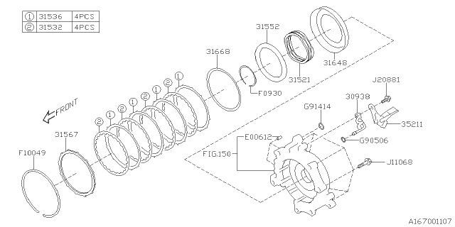 2020 Subaru Crosstrek Low & Reverse Brake Diagram 2