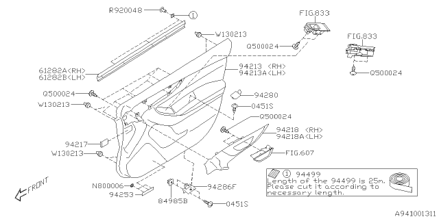 2020 Subaru Crosstrek Door Trim Diagram 1
