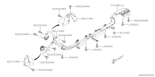 2020 Subaru Crosstrek Guard BRKT Tm Diagram for 82674FL530