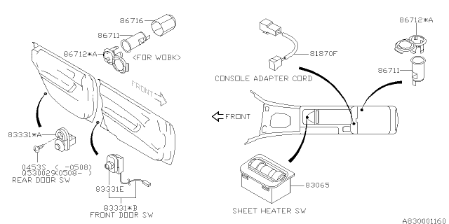 2007 Subaru Outback Switch - Instrument Panel Diagram 1