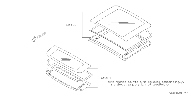 2005 Subaru Outback Sunroof Lid Assembly Diagram for 65430AG00A