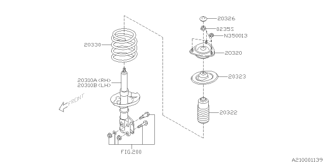 2008 Subaru Legacy Front Shock Absorber Diagram 1