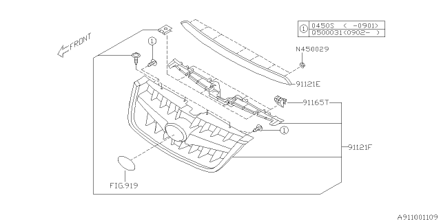 2007 Subaru Outback Front Grille Diagram 3