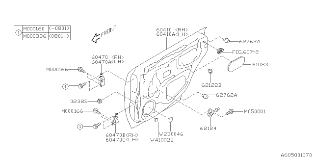 2009 Subaru Outback Front Door Panel & Rear Or Slide Door Panel Diagram 3