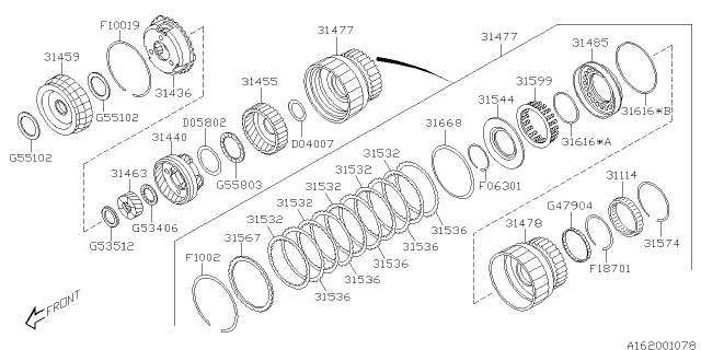 2008 Subaru Outback Clutch Assembly Low Diagram for 31477AA170