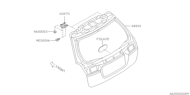 2009 Subaru Outback Back Door Panel Diagram