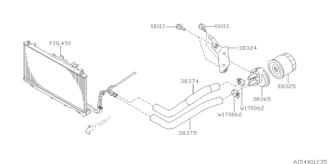 2005 Subaru Legacy Bracket Complete ATF Filter U5 Diagram for 38324AA030