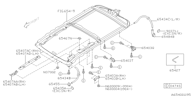 2005 Subaru Legacy Sun Roof Diagram 7