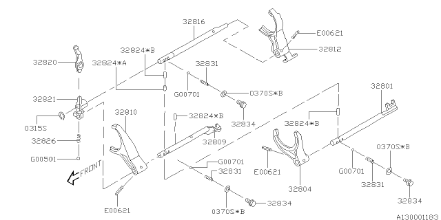 2007 Subaru Outback Fork Complete Shift 5 Diagram for 32812AA241