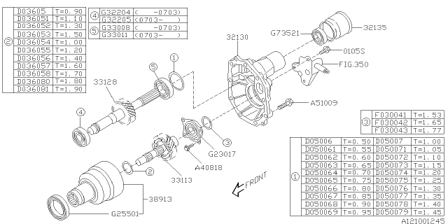 2009 Subaru Legacy Manual Transmission Transfer & Extension Diagram 2