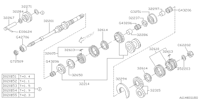 2007 Subaru Outback Main Shaft Diagram 4