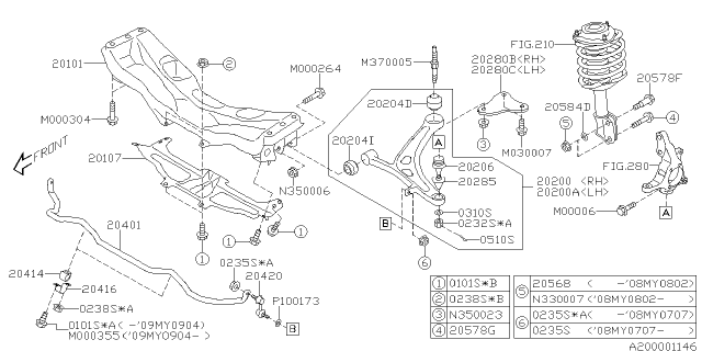 2007 Subaru Legacy Front Suspension Diagram 1