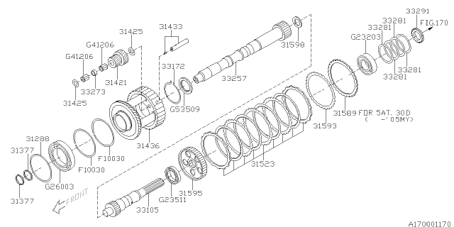 2006 Subaru Outback Automatic Transmission Transfer & Extension Diagram 2