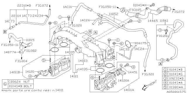 2005 Subaru Legacy Hose Vacuum Diagram for 99071AC730