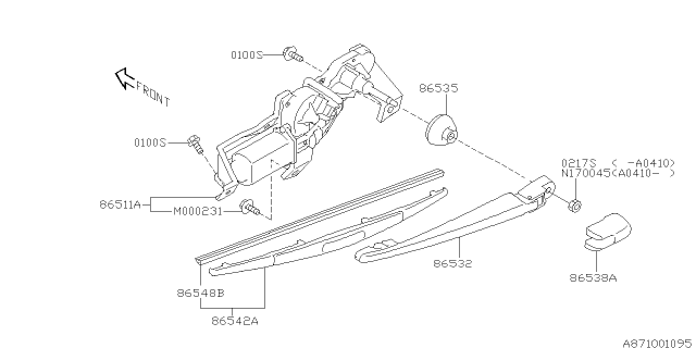 2006 Subaru Legacy Wiper - Rear Diagram 1