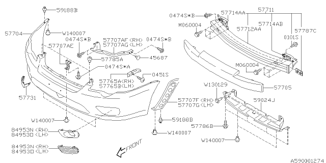 2006 Subaru Legacy Cover Fog SIA LH Diagram for 57731AG81ALT