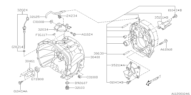 2008 Subaru Legacy Clutch Housing Diagram 1