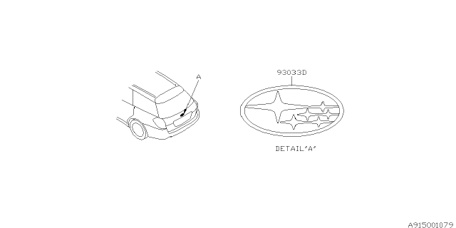 2005 Subaru Legacy Rear Gate Ornament Diagram for 93033AG000