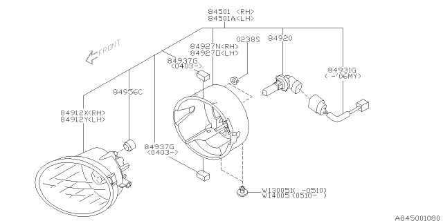 2005 Subaru Legacy Lamp - Fog Diagram 2