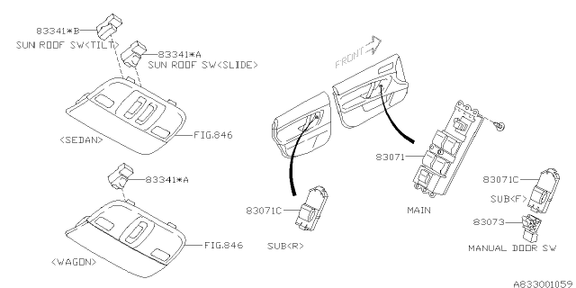 2005 Subaru Legacy Switch - Power Window Diagram