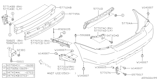 2008 Subaru Legacy Rear Bumper Diagram 2