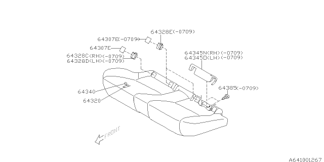 2008 Subaru Legacy Rear Seat Cushion Cover Diagram for 64340AG25AWA