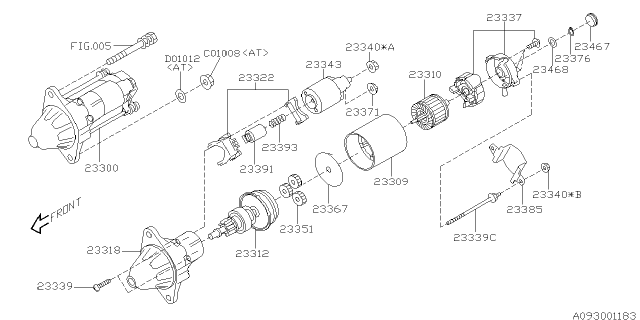 2007 Subaru Outback Motor Assembly-Starter Diagram for 23300AA48A