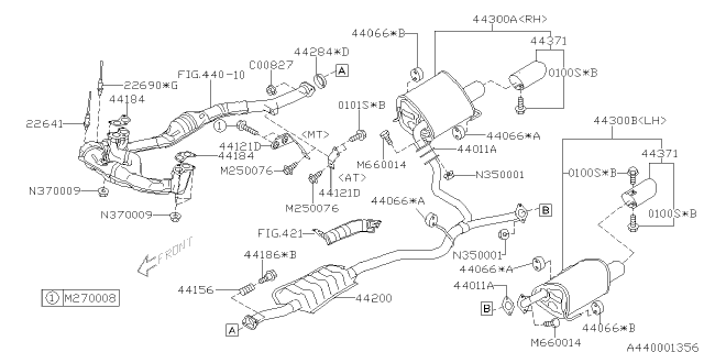 2006 Subaru Outback Oxygen Sensor Assembly Diagram for 22690AA81A