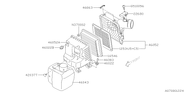 2006 Subaru Legacy Air Cleaner & Element Diagram 1