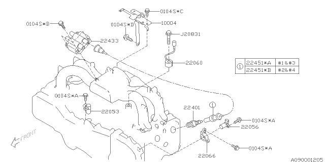 2005 Subaru Legacy Cable Complete-Ht Diagram for 22451AA92A