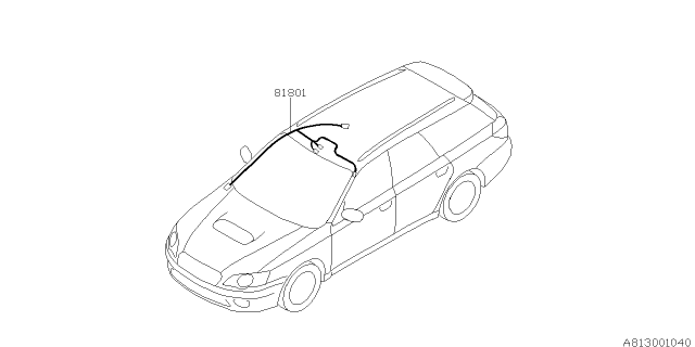 2005 Subaru Legacy Cord Roof RH Diagram for 81801AG07A