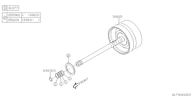 2009 Subaru Outback Ring Seal Diagram for 31377AA240