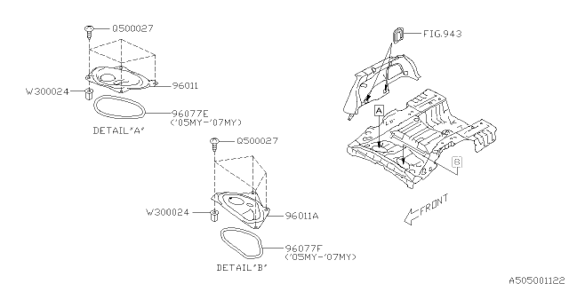 2007 Subaru Legacy Body Panel Diagram 2