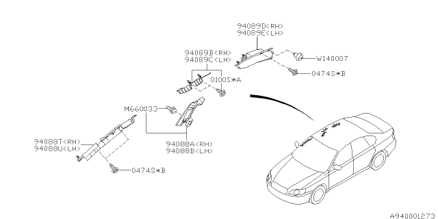 2009 Subaru Legacy Inner Trim Diagram 2