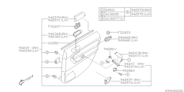 2006 Subaru Legacy Door Trim Diagram 2