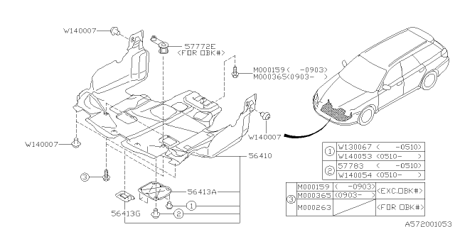 2006 Subaru Outback Under Cover & Exhaust Cover Diagram 3