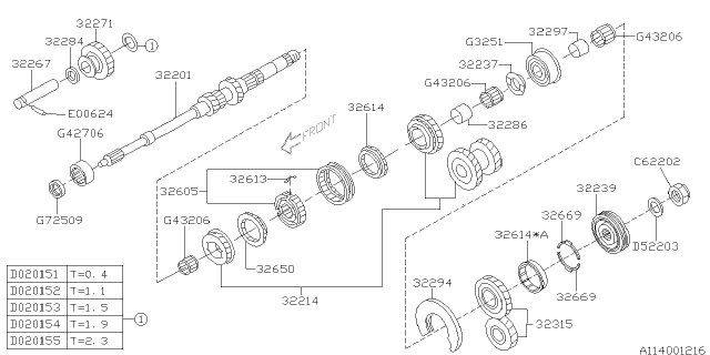 2009 Subaru Outback Main Shaft Diagram 3