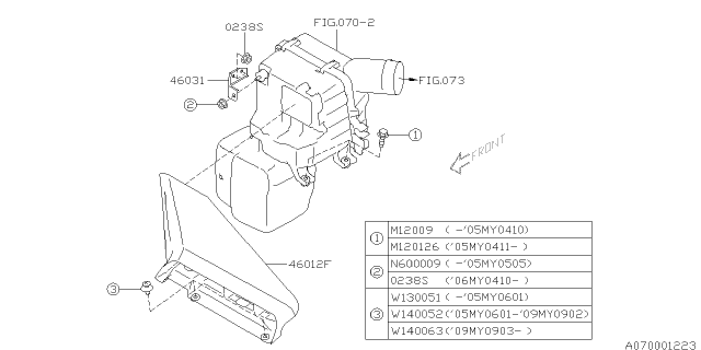 2008 Subaru Outback Air Cleaner & Element Diagram 3