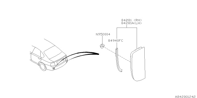 2008 Subaru Legacy Lamp - Rear Diagram 5