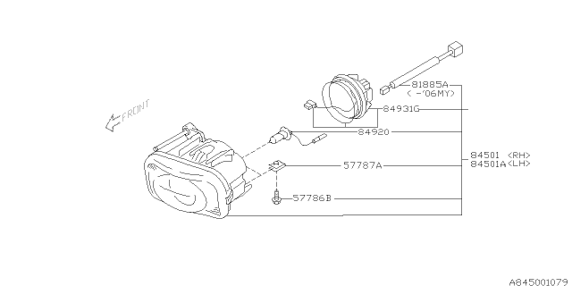 2006 Subaru Legacy Lamp - Fog Diagram 1