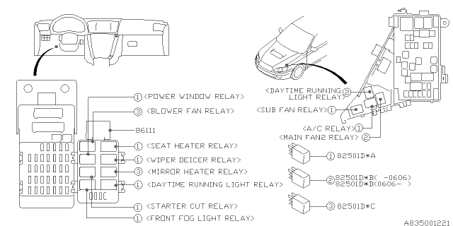 2006 Subaru Legacy Electrical Parts - Body Diagram 2