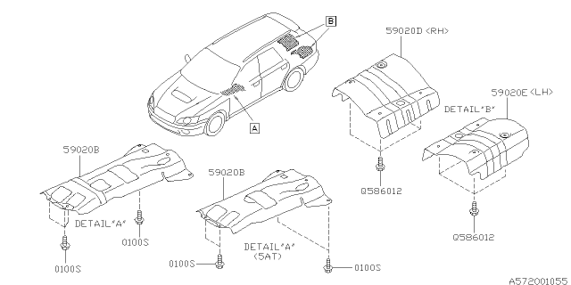 2005 Subaru Outback Under Cover & Exhaust Cover Diagram 1