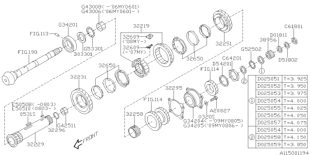 2008 Subaru Legacy Drive Pinion Shaft Diagram 2